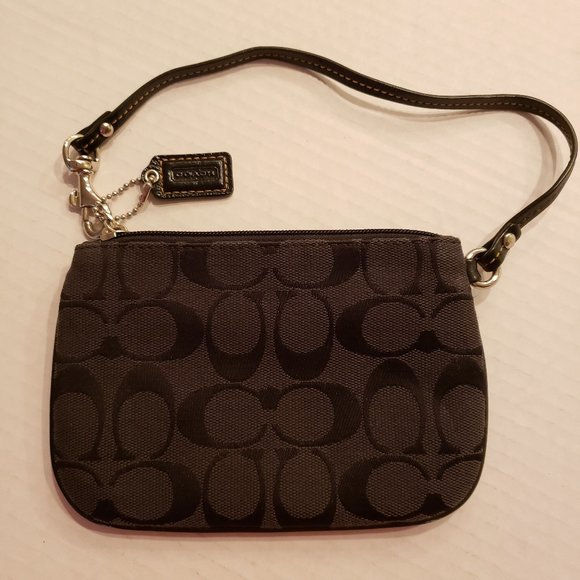 Coach Black Wristlet with Signature Canvas - Picture 3 of 15